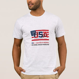 USA - En frihetsnation Premium Patriotic T Shirt