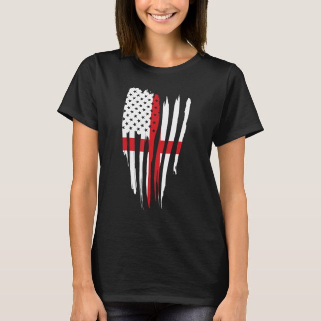 USA England Combined Flagga 1 T Shirt (Framsida)