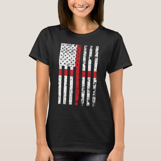 USA England Combined Flagga T Shirt (Framsida)