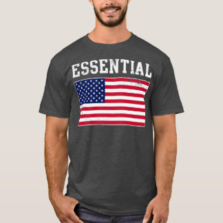 USA Essential Worker American Flagga Covid T Shirt