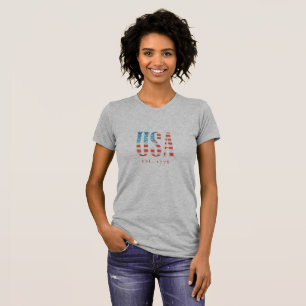 USA Est. 1776 Amerikansk Flagg T-Shirt