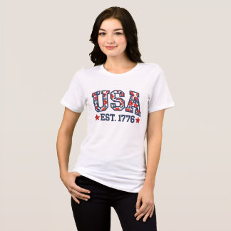 USA Est 1776 Faux Embroidery  | America 1776–2026  T Shirt