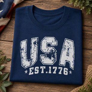 USA EST 1776 Patriotisk T-Shirt