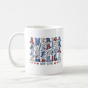 USA Est 1776 självständighetsdag Amerika Patriotis Kaffemugg