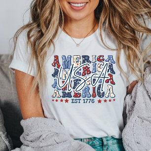 USA Est 1776 självständighetsdag Amerika Patriotis T Shirt