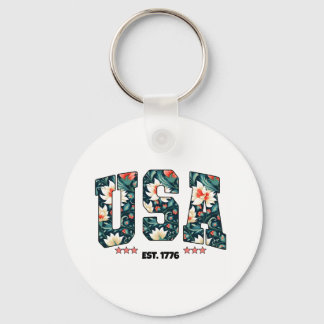 USA est. 1776 T-skikt Nyckelring