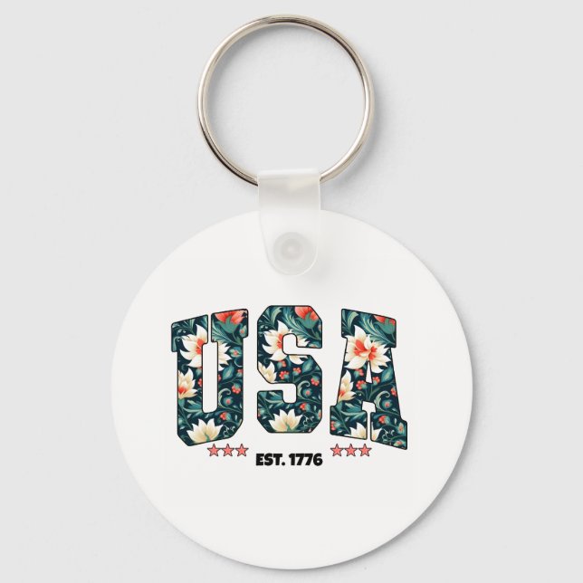 USA est. 1776 T-skikt Nyckelring (Baksida)