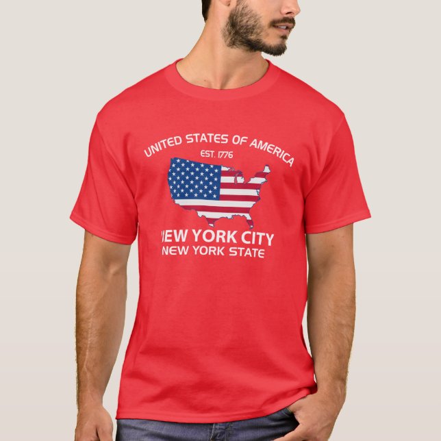 USA EST. New York City 1776 statliga New York T Shirt (Framsida)