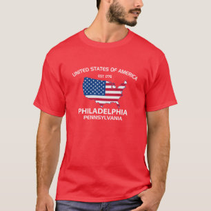 USA EST. PHILADELPHIA 1776 PENNSYLVANIA T SHIRT