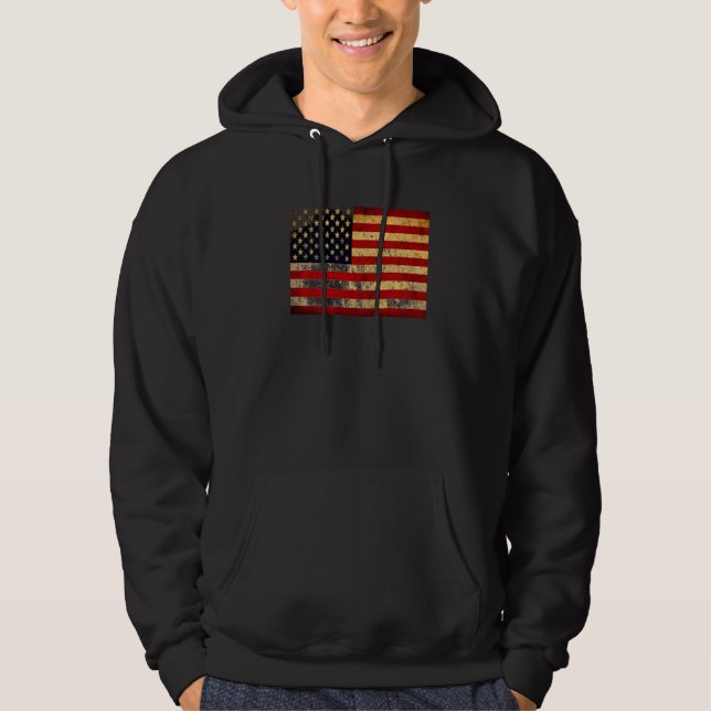 USA Faded Flag Premium Hoodie (Framsida)