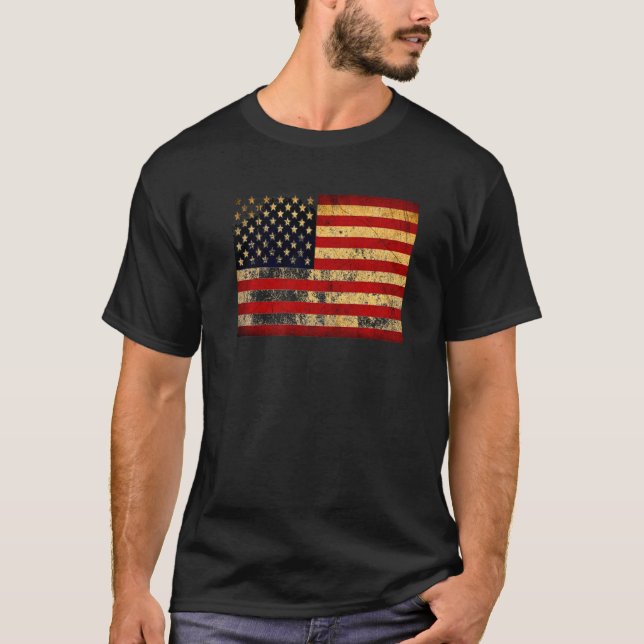 USA Faded Flag Premium T Shirt (Framsida)