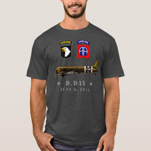 USA Fallskärmsjägare DDay WWII Normandie 82nd 101n T Shirt