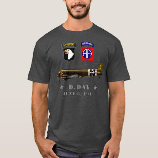 USA Fallskärmsjägare DDay WWII Normandie 82nd 101n T Shirt