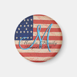 USA Family Reunion Monogram Magnet