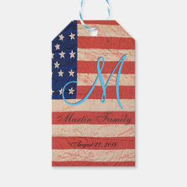 USA Family Reunion Monogram Presentetikett