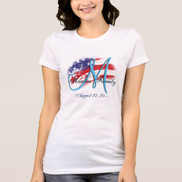 USA Family Reunion 💙 Spectacular Flagga Monogram T-shirt