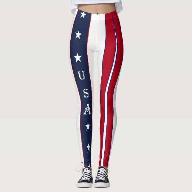 USA FÄRGGLAD  LEGGINGS (Framsida)