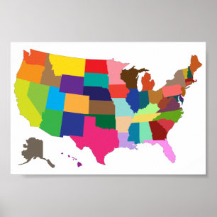 USA färgkarta Poster