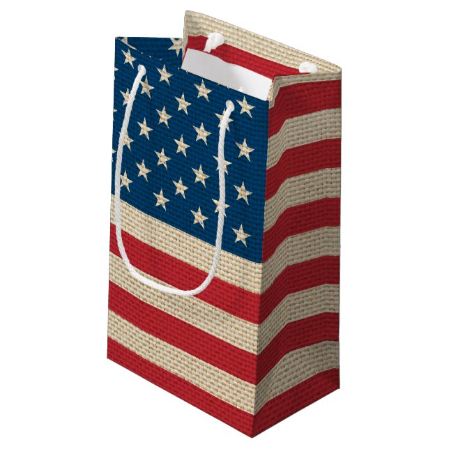 USA Faux burlap-flagga (Baksidan Vinklad)