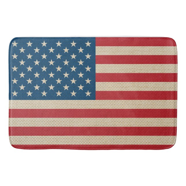 USA Faux burlap-flagga Badrumsmatta (Framsidan)