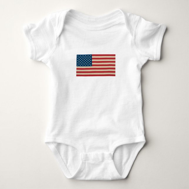 USA Faux burlap-flagga Tee (Framsida)