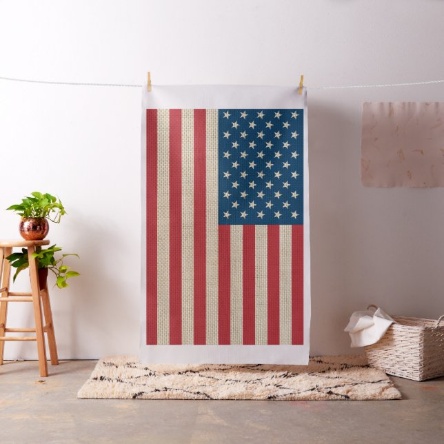 USA Faux burlap-flagga Tyg (In Situ)