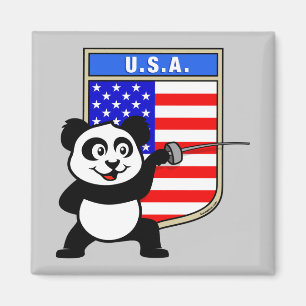 USA Fencing Panda Magnet