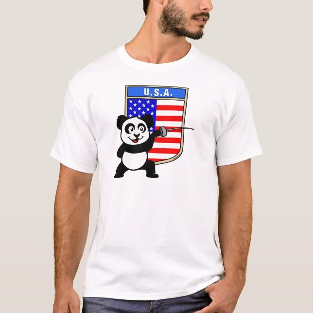 USA Fencing Panda T-shirt (Framsida)