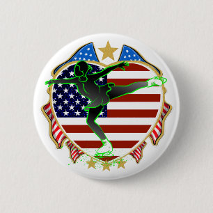 USA Figur Skating BUTTON Knapp