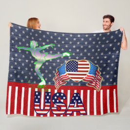 USA Figur Skating Fleece Blanket
