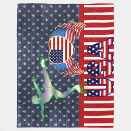 USA Figur Skating Fleece Blanket