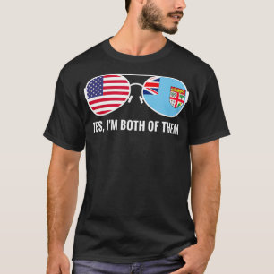 USA Fiji Flagga Sunglasses Fijian Rajian Rajian  T Shirt
