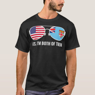 USA Fiji Flagga Sunglasses Fijian Rajian Rajian  T Shirt