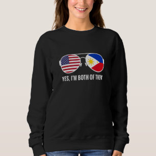 USA Filippinerna Flagga Sunglasses Filipino amerik T Shirt