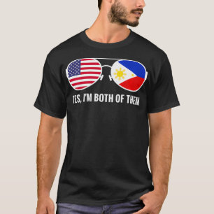 USA Filippinerna Flagga Sunglasses Filipino Amerik T Shirt