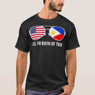 USA Filippinerna Flagga Sunglasses Filipino Amerik T Shirt