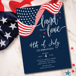 USA Firande 4 juli Party Inbjudningar