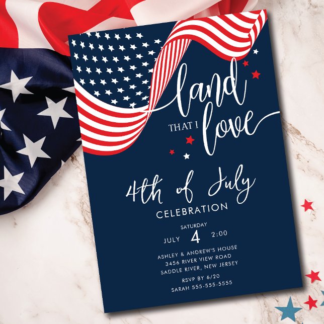 USA Firande 4 juli Party Inbjudningar (Skapare uppladdad)