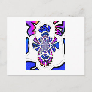 USA Firande: Roligt Text Dynamic Art Vykort