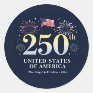 USA firar 250 år Runt Klistermärke