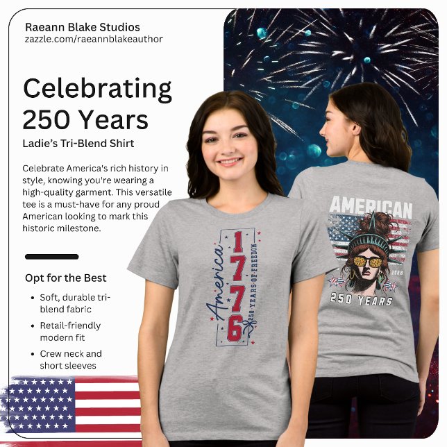 USA firar 250-årsjubileum Tri-Blend T-shirt (Skapare uppladdad)