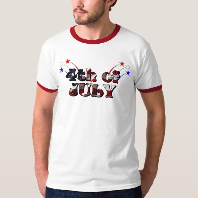 USA firar de 4th - fyrverkerierna Tee Shirt (Framsida)