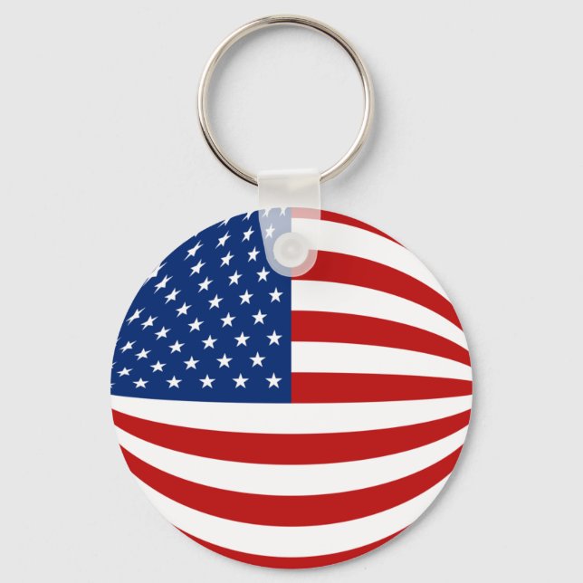 USA Fisheye Flagga Keychain Nyckelring (Framsida)
