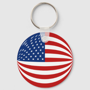 USA Fisheye flagga Keychain Nyckelring