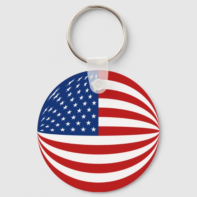 USA Fisheye Flagga Keychain Nyckelring (Framsida)