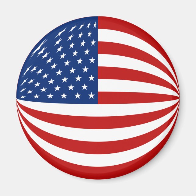 USA Fisheye Flagga Magnet (Framsidan)
