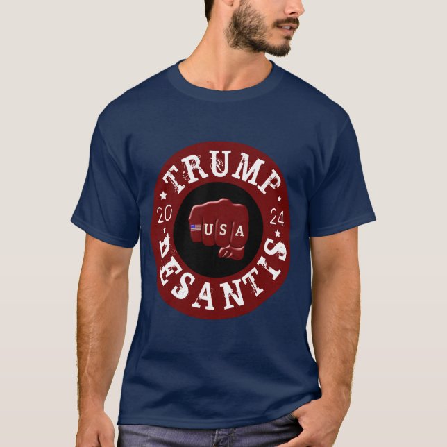 USA Fist Tattoo Trump DeSantis 2024 T Shirt (Framsida)