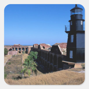 USA, FL, Florida Keys, Fort Jefferson, 1846, 2 Fyrkantigt Klistermärke