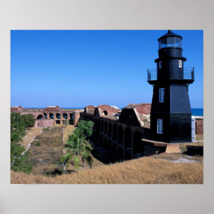 USA, FL, Florida Nycklar, Fort Jefferson, 1846, 2 Poster