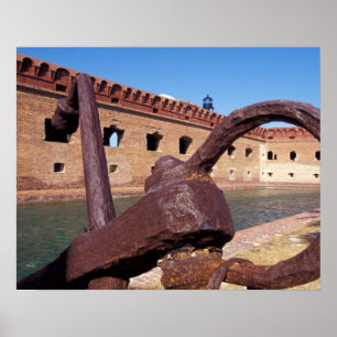USA, FL, Florida Nycklar, Fort Jefferson, 1846. Poster